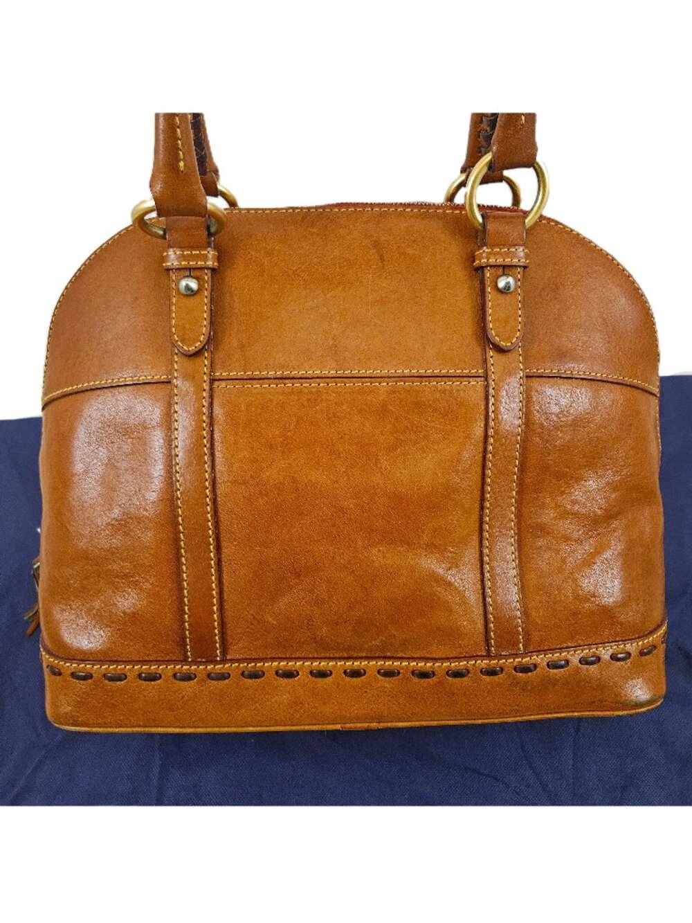 Dooney & Bourke Florentine Leather Vachetta Domed Satchel Natural Whip Stitch DB - Picture 2 of 15